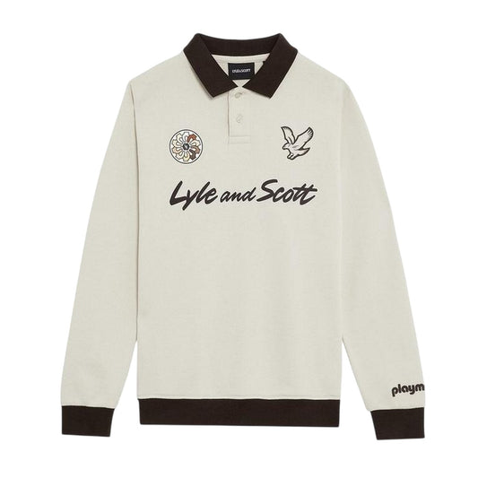 Beige - Front - Lyle & Scott Boys Logo Collared Sweatshirt