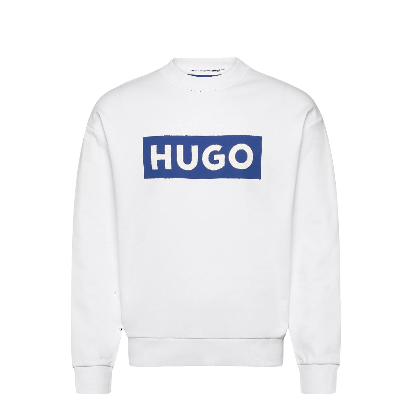 White - Front - Hugo Mens Logo Crew Neck Sweatshirt