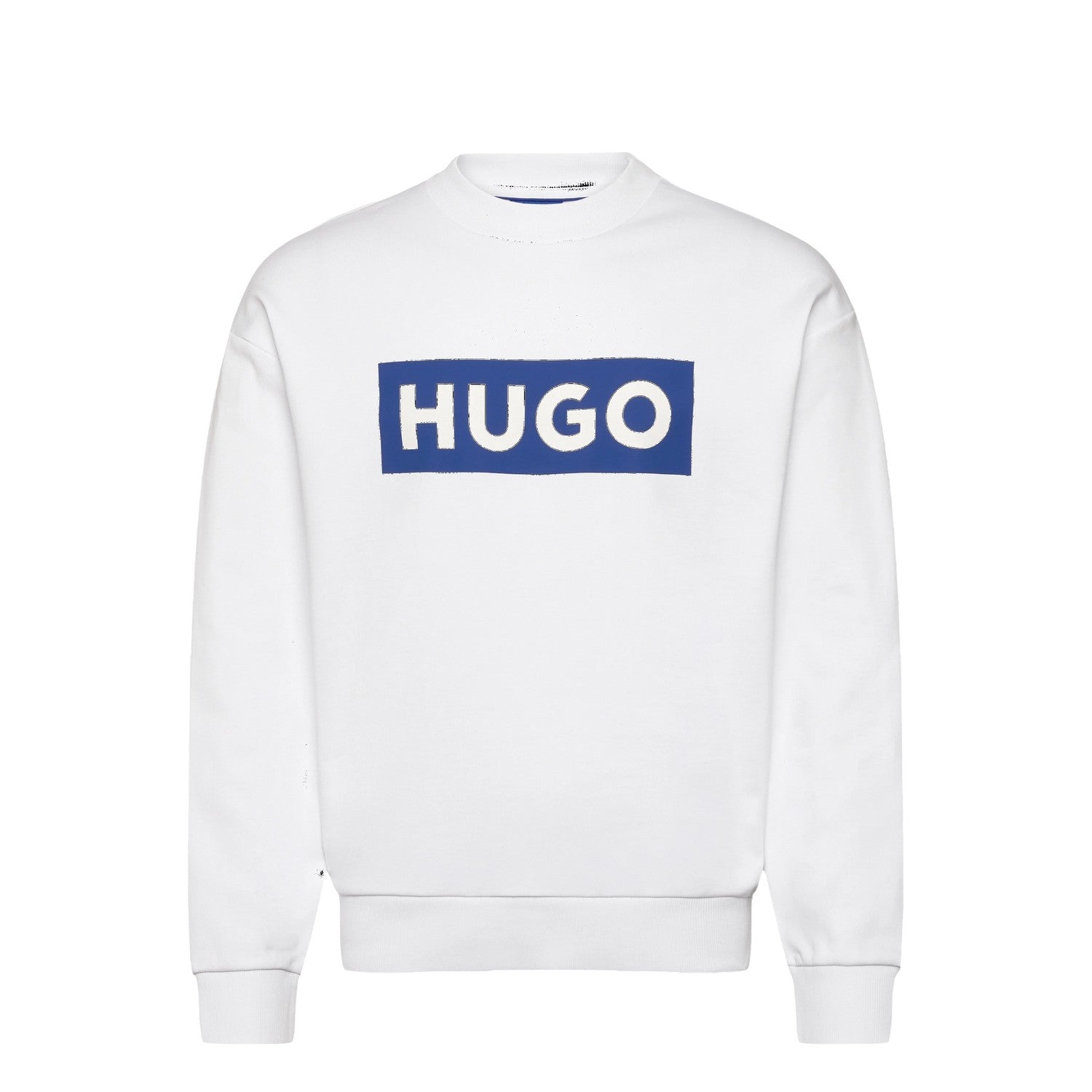 White - Front - Hugo Mens Logo Crew Neck Sweatshirt