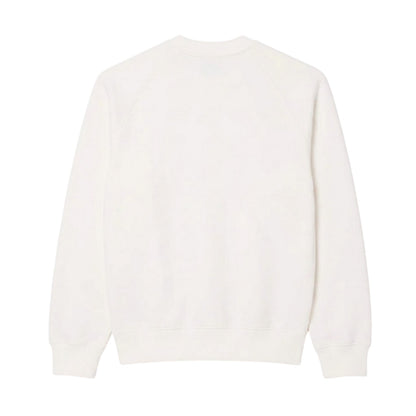 Cream - Back - Lacoste Mens Patent Print Pique Sweatshirt