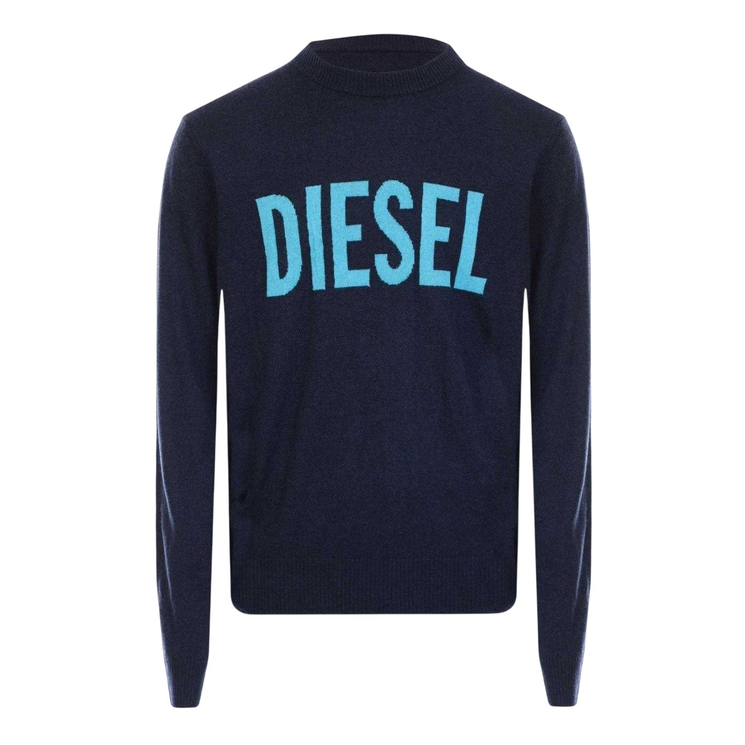 Blue - Front - Diesel Mens Heren Logo Sweatshirt