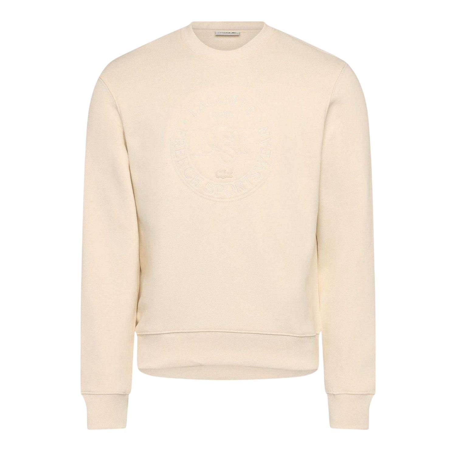 Cream - Front - Lacoste Womens-Ladies Cotton Relaxed Fit Sweatshirt