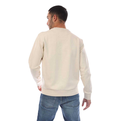 White - Back - Boss Mens Logo Stretch Sweatshirt