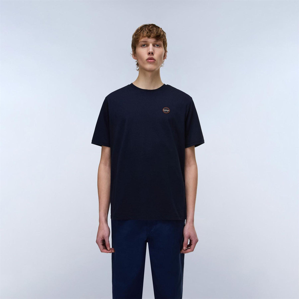 Marine Blue - Side - Napapijri Mens Recycled Cotton T-Shirt