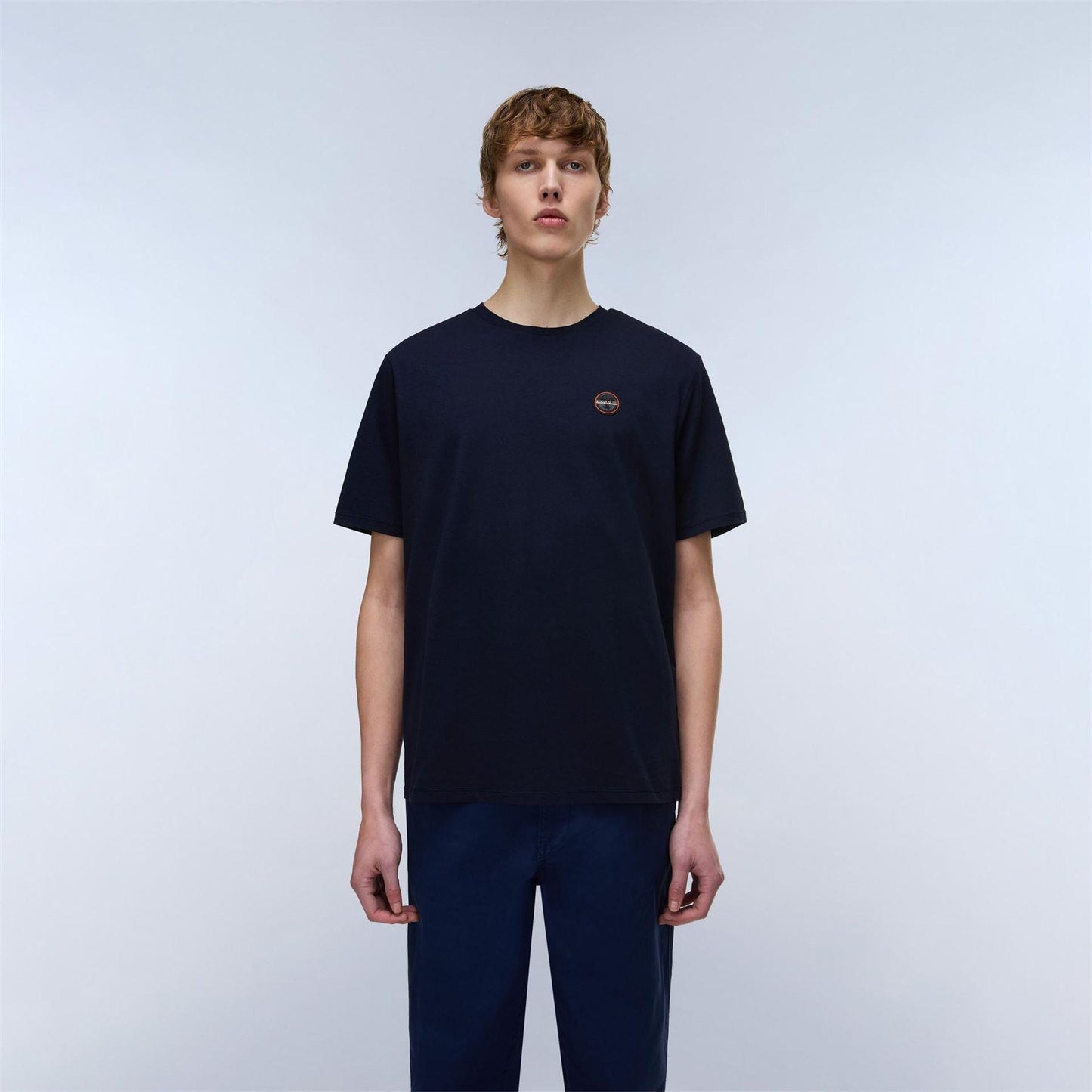 Marine Blue - Side - Napapijri Mens Recycled Cotton T-Shirt
