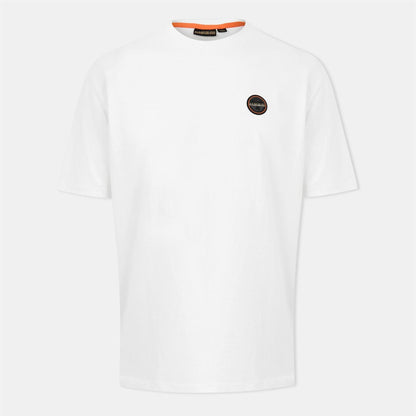 Heron White - Front - Napapijri Mens Recycled Cotton T-Shirt