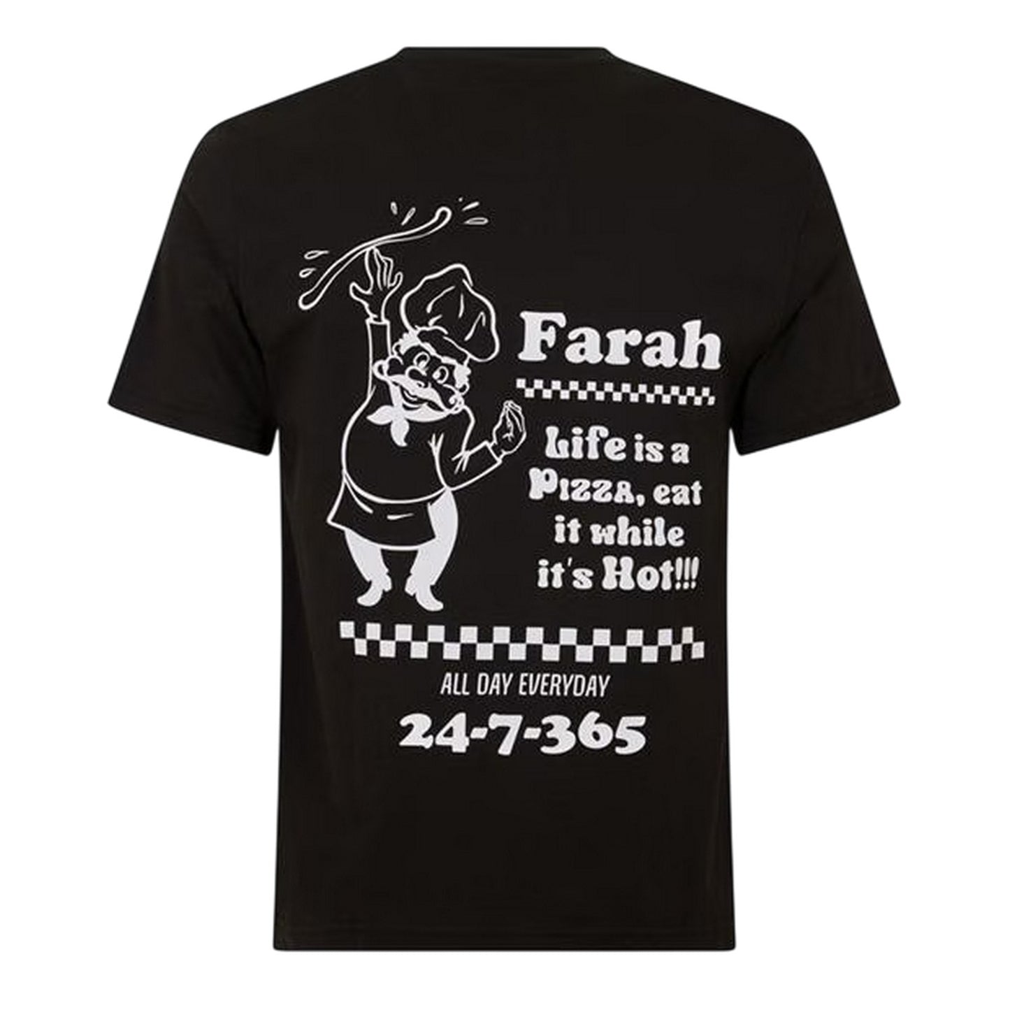 Black - Back - Farah Mens Brent Graphic Print Cotton T-Shirt