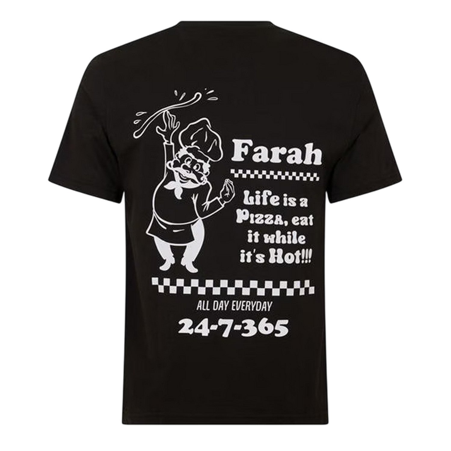 Black - Back - Farah Mens Brent Graphic Print Cotton T-Shirt