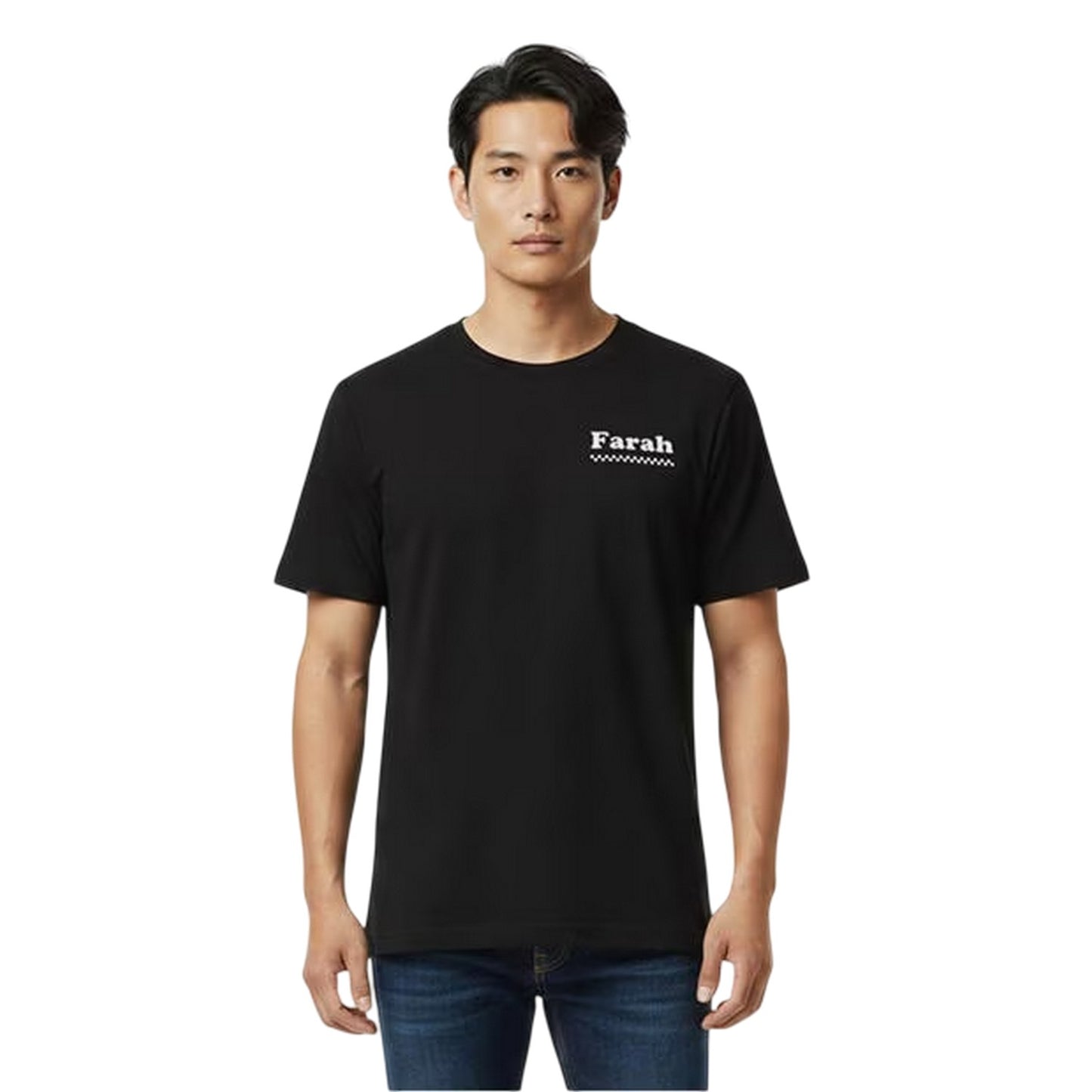 Black - Side - Farah Mens Brent Graphic Print Cotton T-Shirt