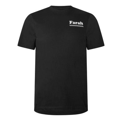 White - Front - Farah Mens Brent Graphic Print Cotton T-Shirt