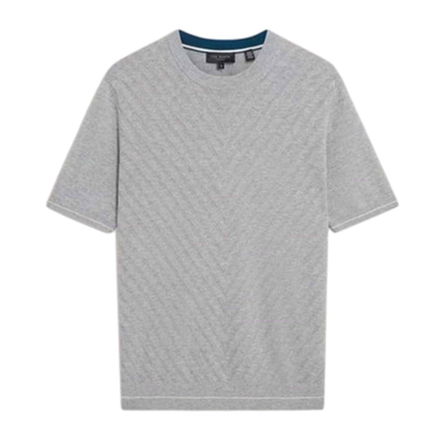 Light Grey - Front - Ted Baker Mens Stitched T-Shirt
