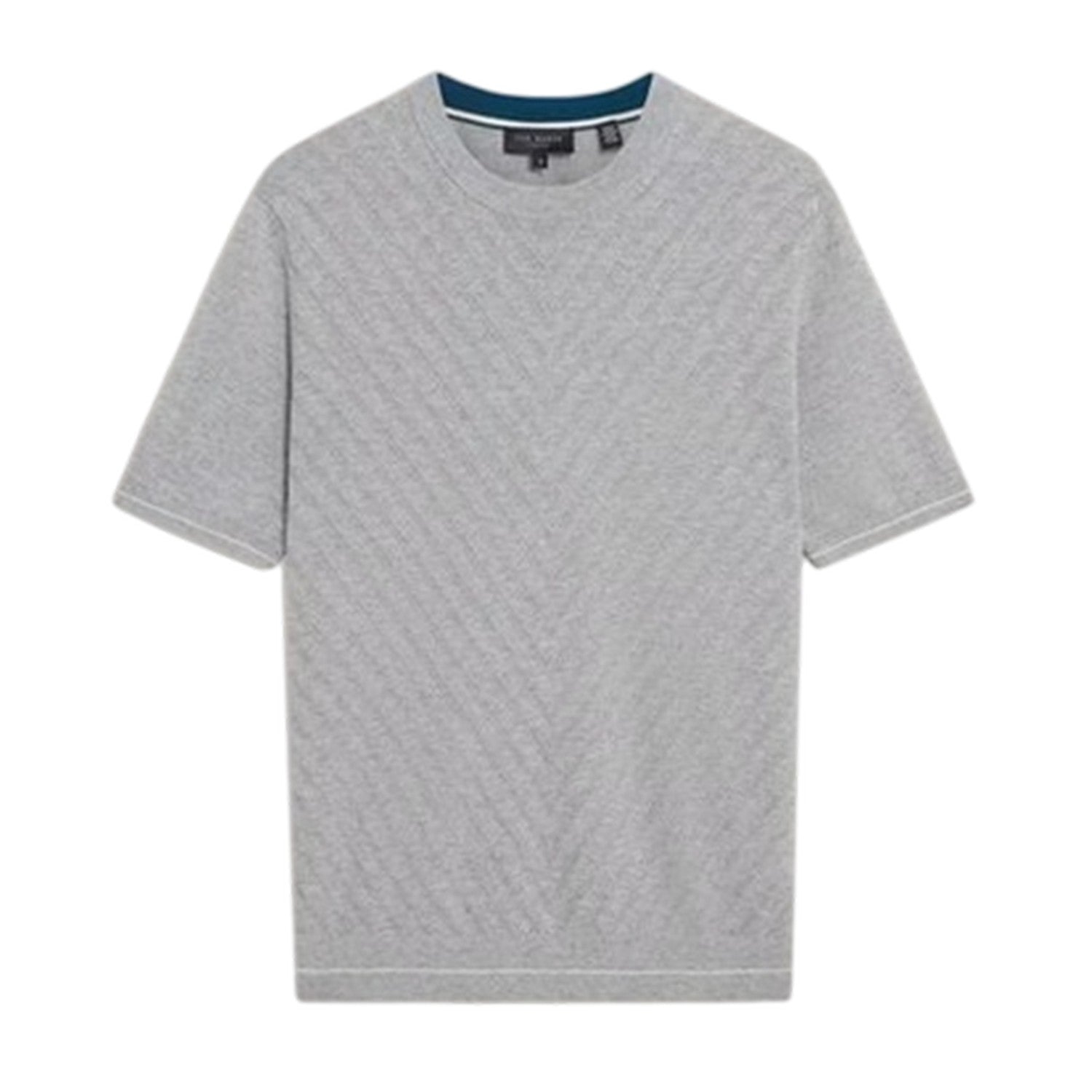 Light Grey - Front - Ted Baker Mens Stitched T-Shirt
