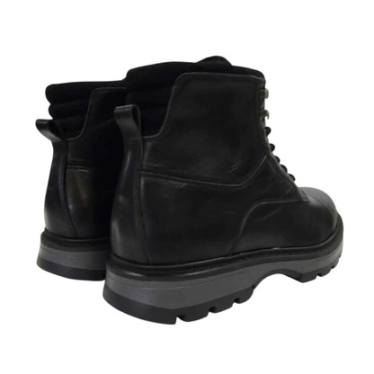 Black - Back - Firetrap Mens Ralf Leather Round Toe Hiking Boots