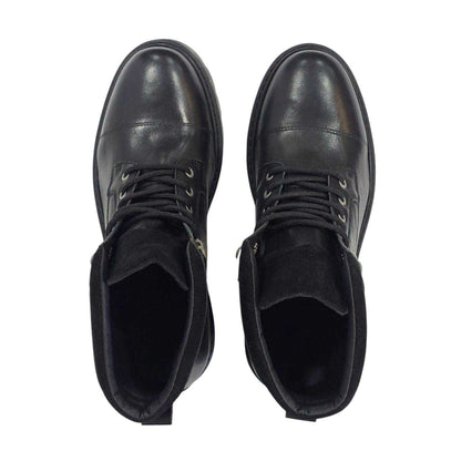 Black - Lifestyle - Firetrap Mens Ralf Leather Round Toe Hiking Boots