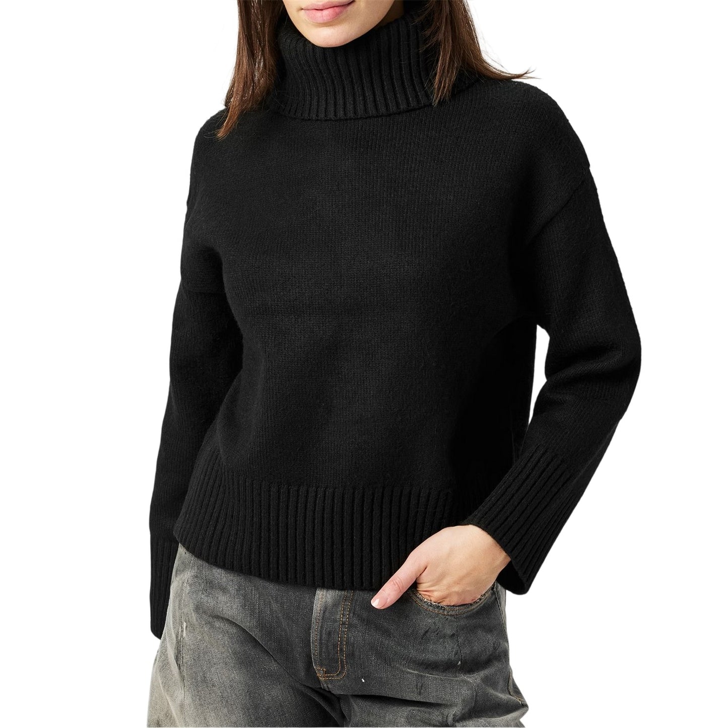 Black - Front - Nobody´s Child Womens-Ladies Knitted Jumper