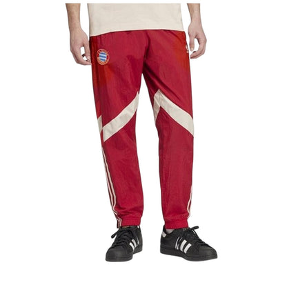 Maroon - Side - Adidas Mens Bayern Munich Tracksuit Bottoms