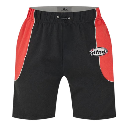 Red - Front - DFND London Mens Race Contrast Athletic Shorts