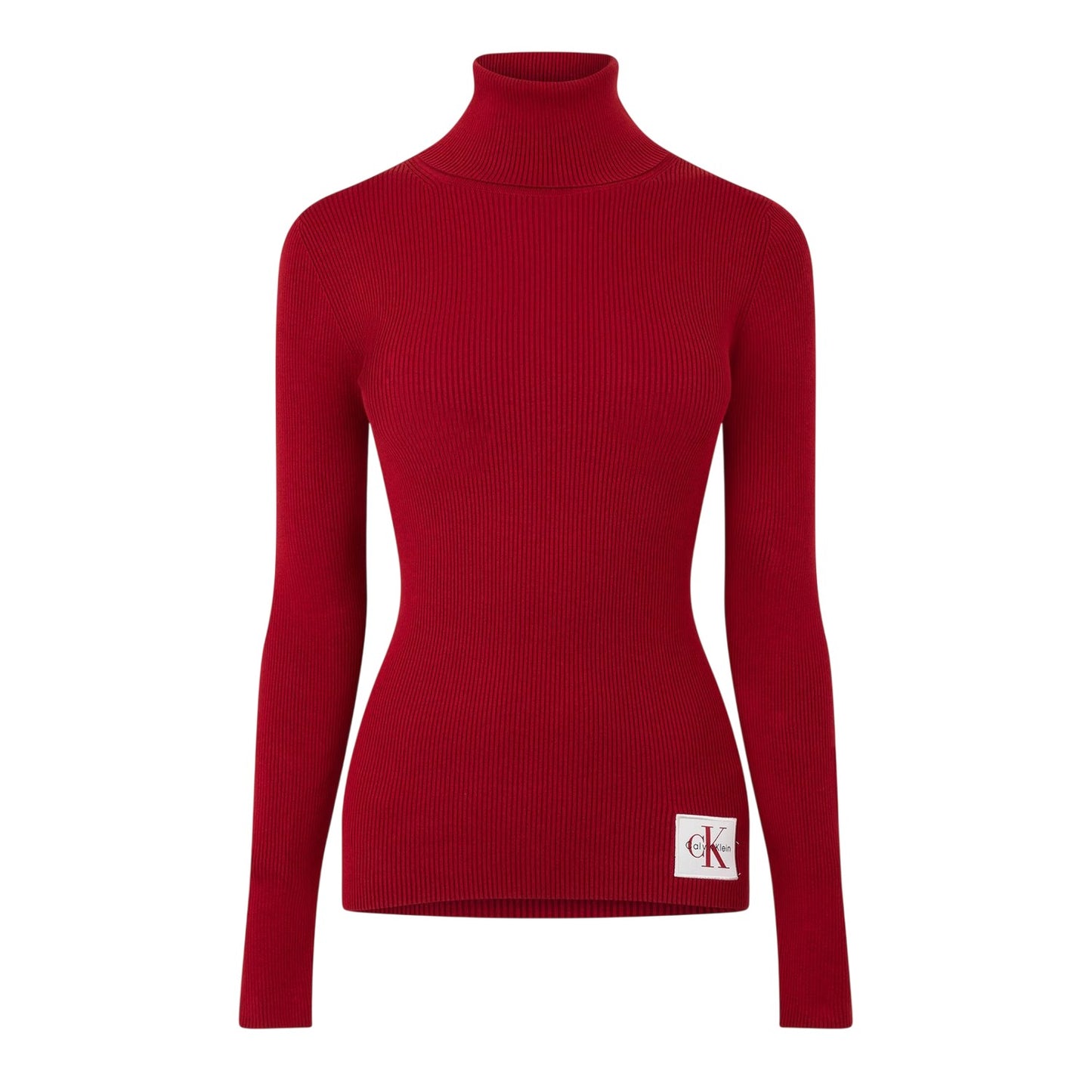 Winery - Front - Calvin Klein Womens-Ladies Turtle Neck Slim Long-Sleeved Sweater Top