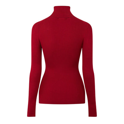 Winery - Back - Calvin Klein Womens-Ladies Turtle Neck Slim Long-Sleeved Sweater Top