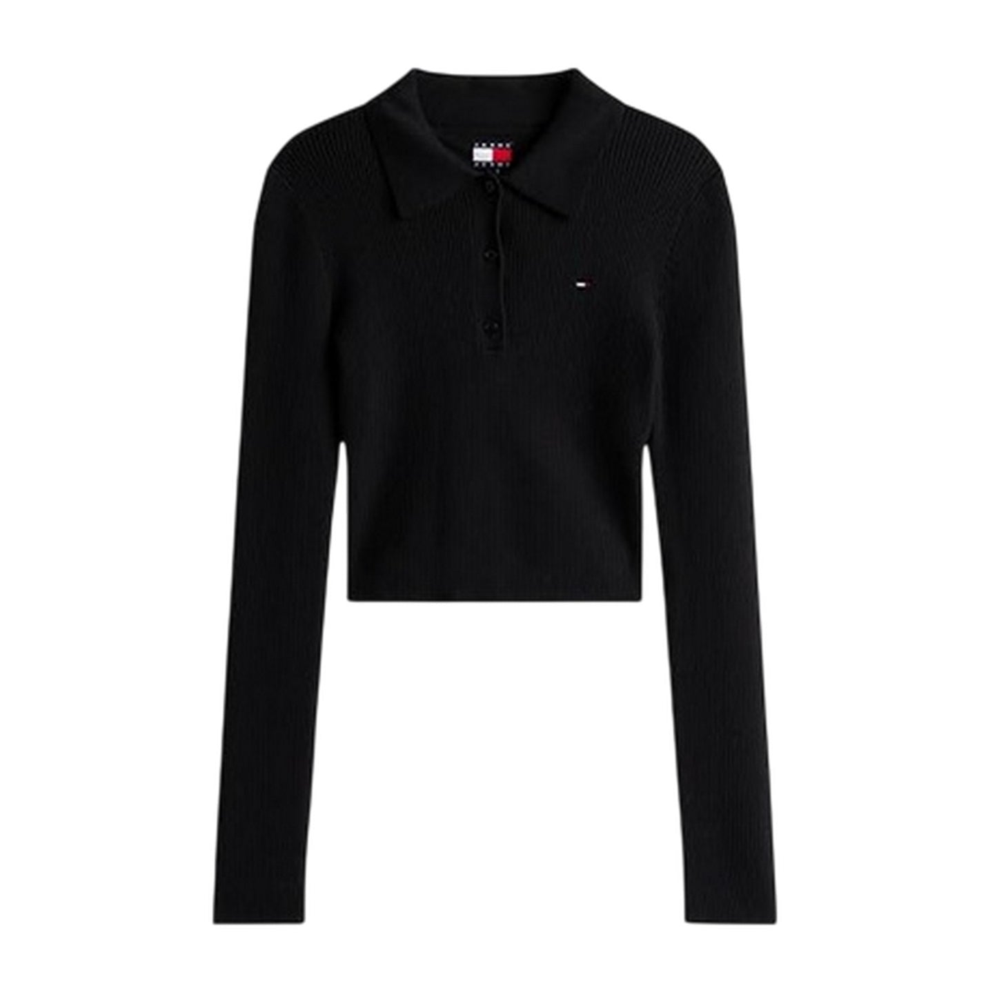 Black - Front - Tommy Jeans Womens-Ladies Slim Polo Shirt