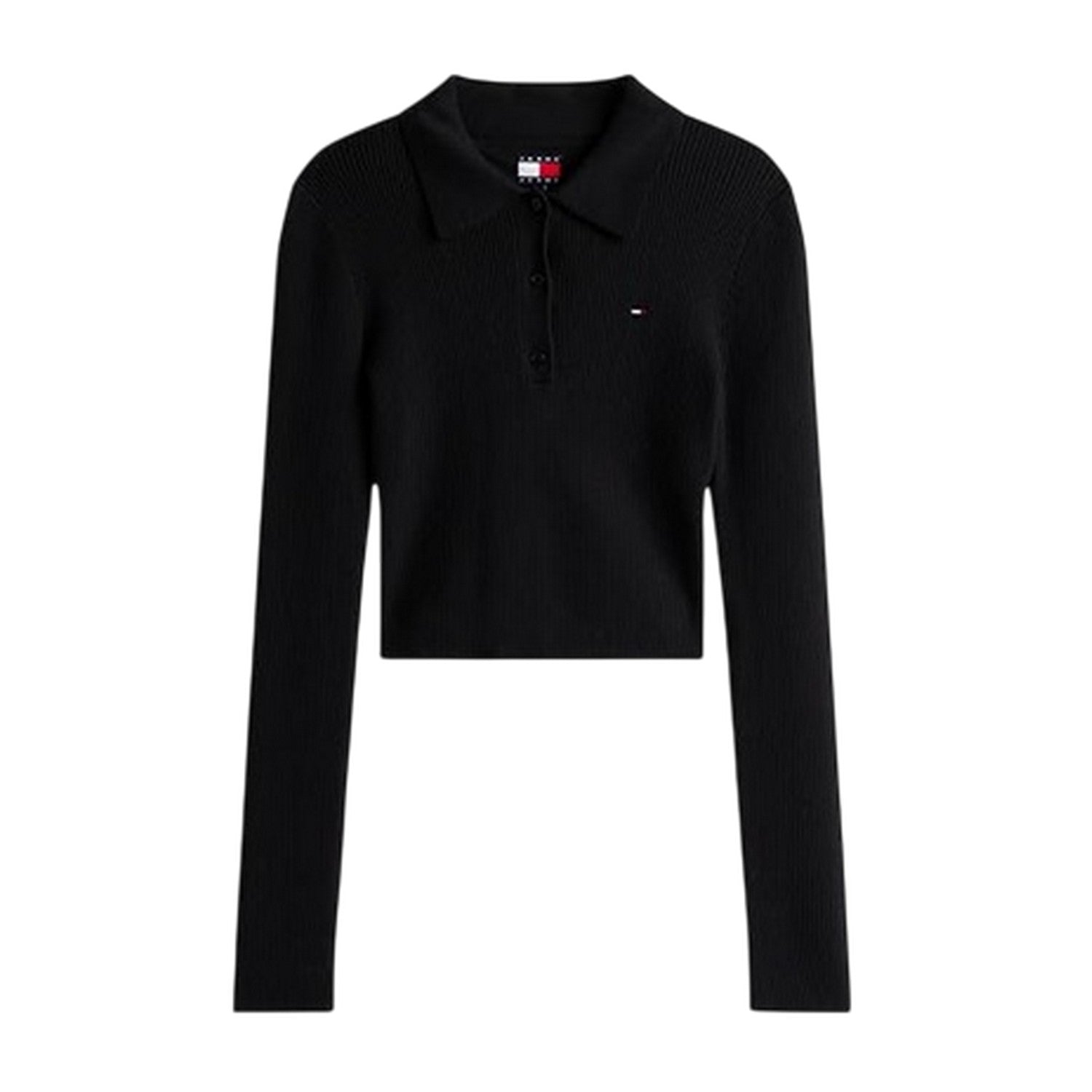 Black - Front - Tommy Jeans Womens-Ladies Slim Polo Shirt