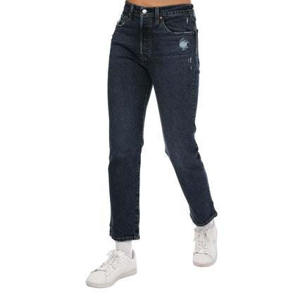 Denim - Front - Levis Womens-Ladies 501 Salsa Authentic Crop Jeans