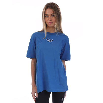 Blue - Front - Off White Womens-Ladies Arrow Cotton Bandana T-Shirt