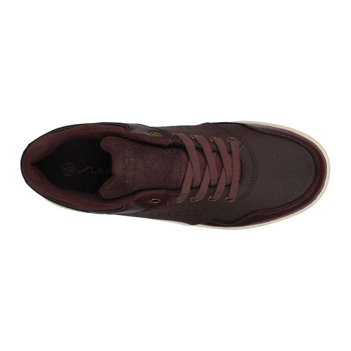 Brown - Side - Kangol Mens Canary Leather Trainers