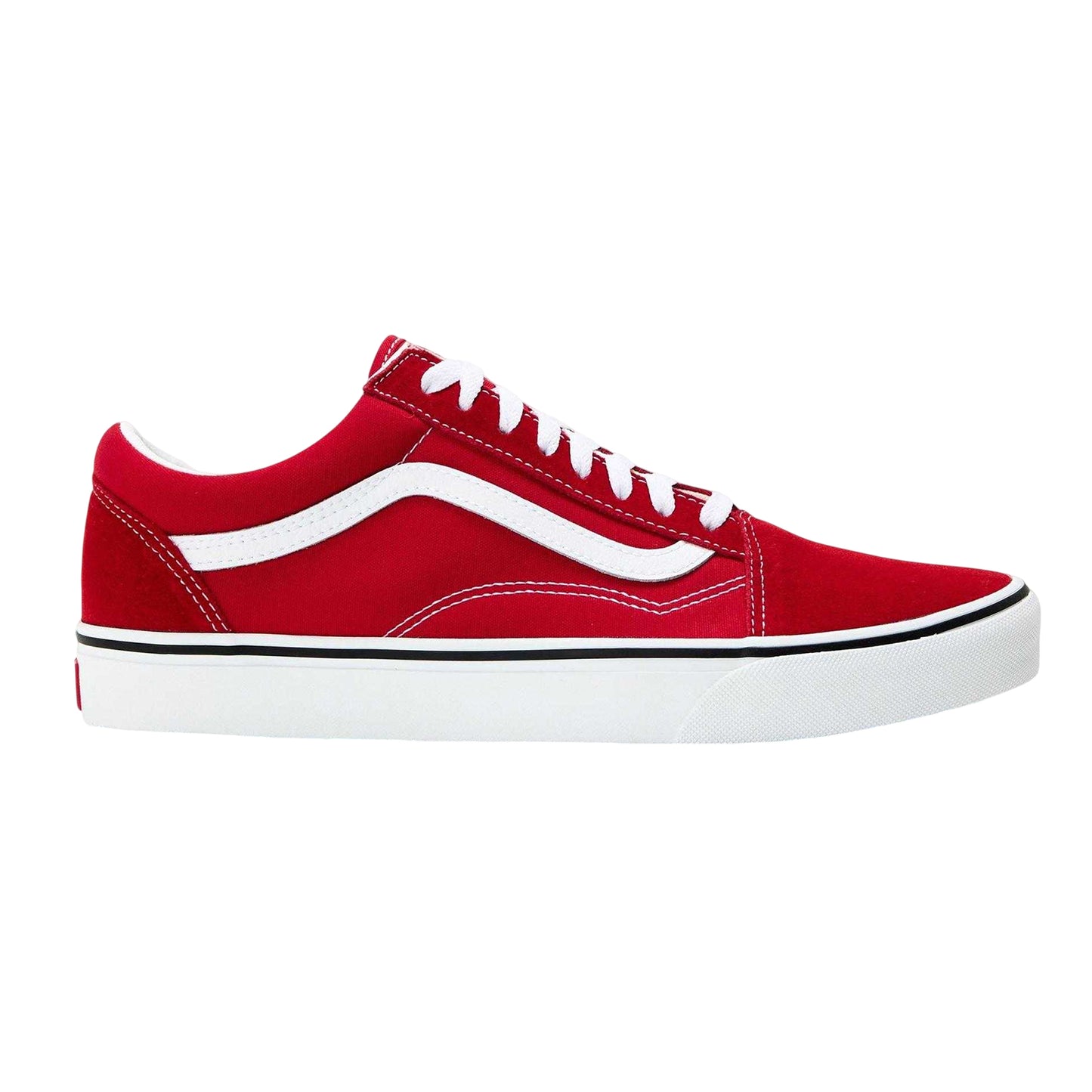 Racing Red - Front - Vans Mens Old Skool Canvas Trainers