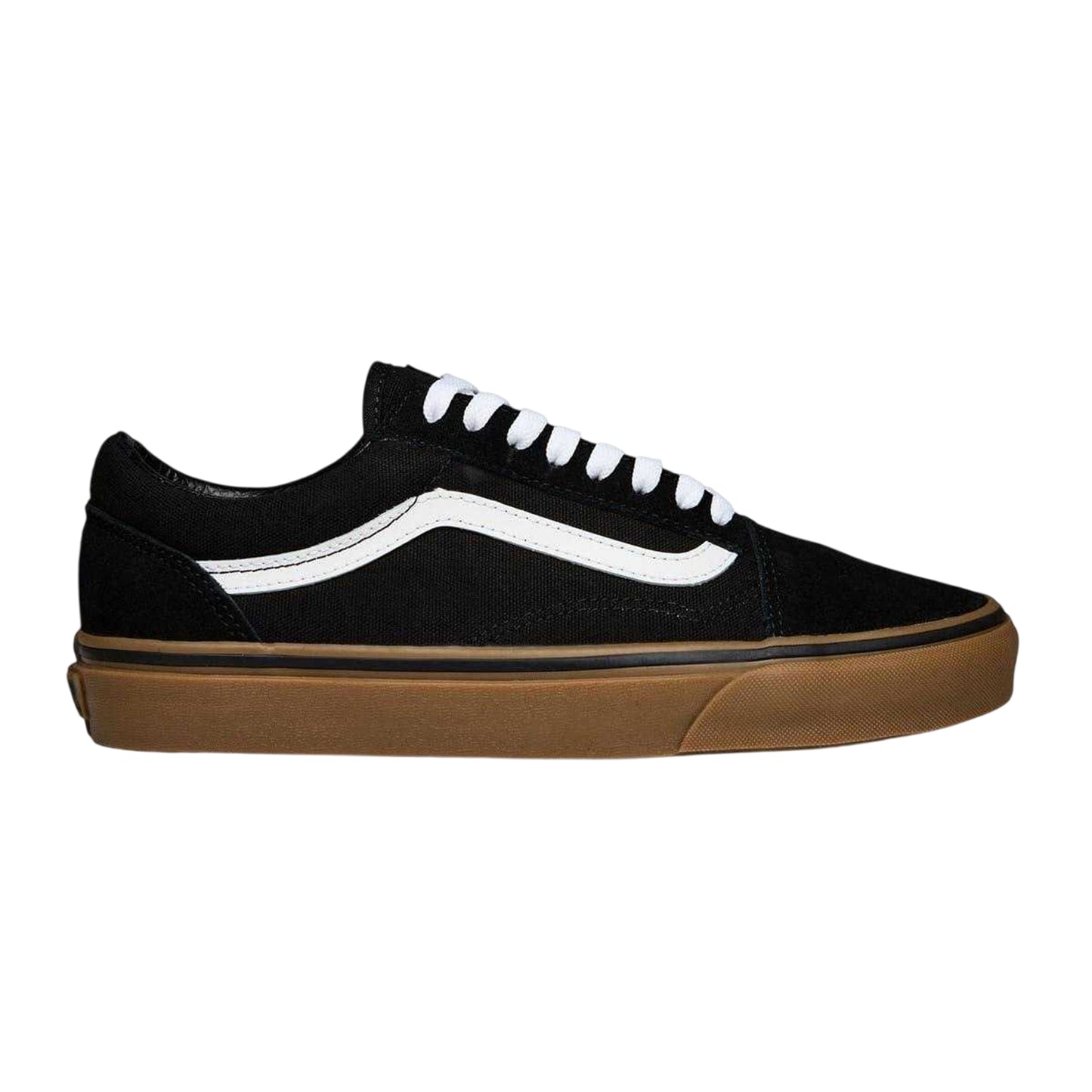 Black-Gum - Front - Vans Mens Old Skool Canvas Trainers