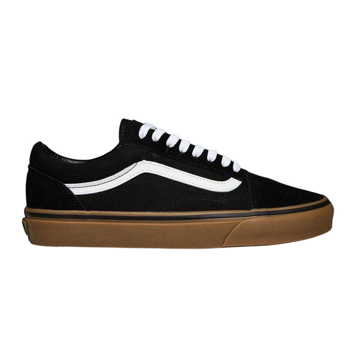 Black-Gum - Front - Vans Mens Old Skool Canvas Trainers