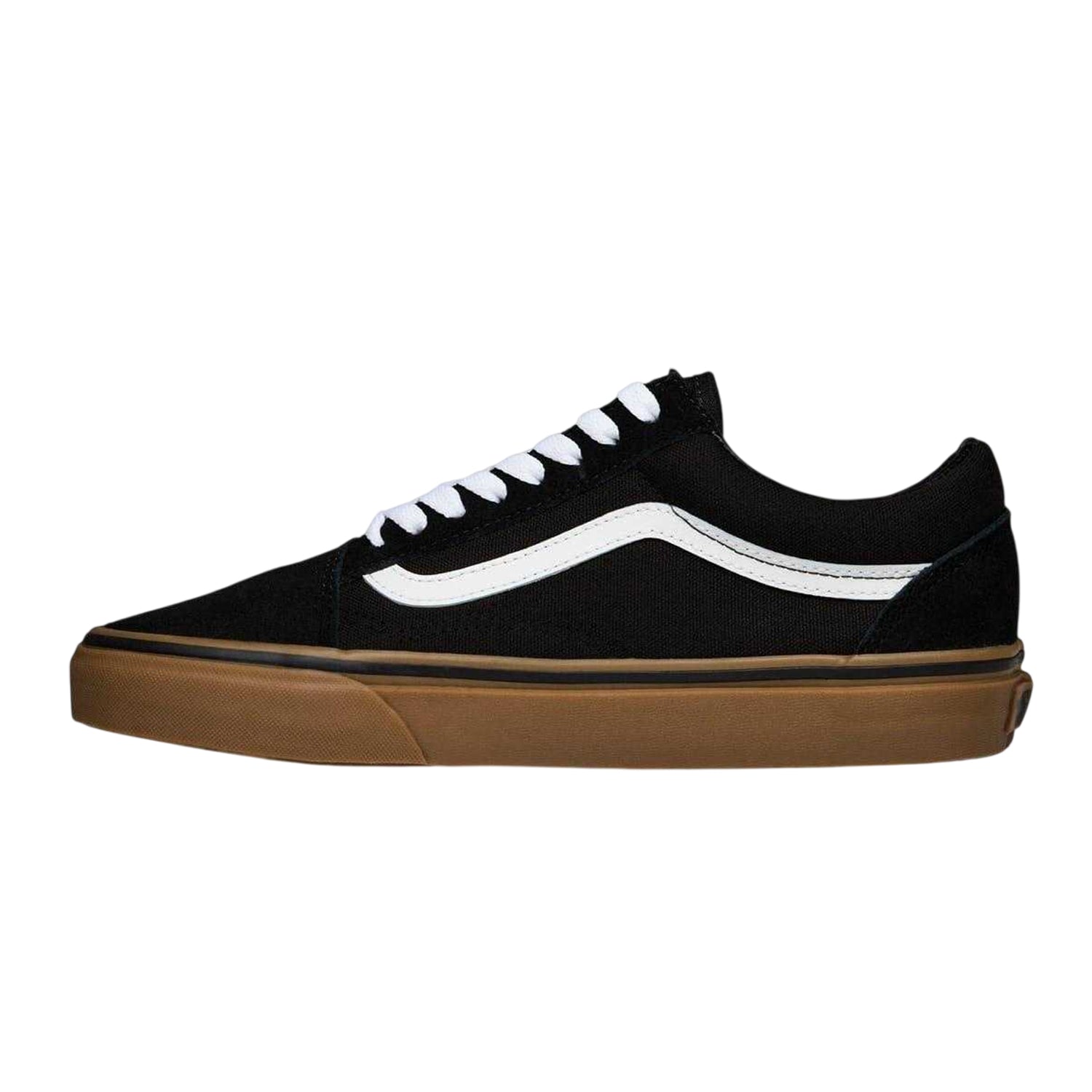 Black-Gum - Side - Vans Mens Old Skool Canvas Trainers