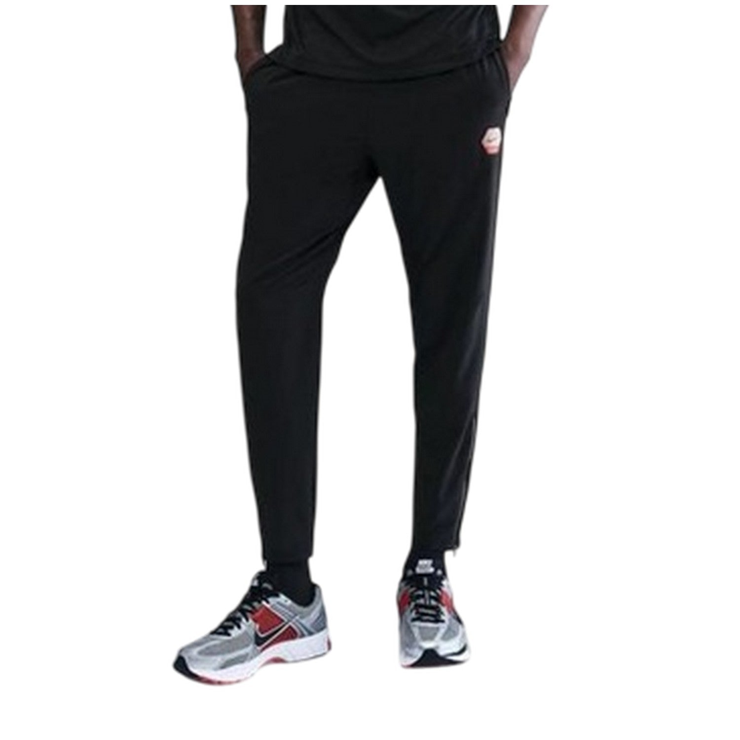 Black-Red - Front - Nike Mens Run Jogging Bottoms