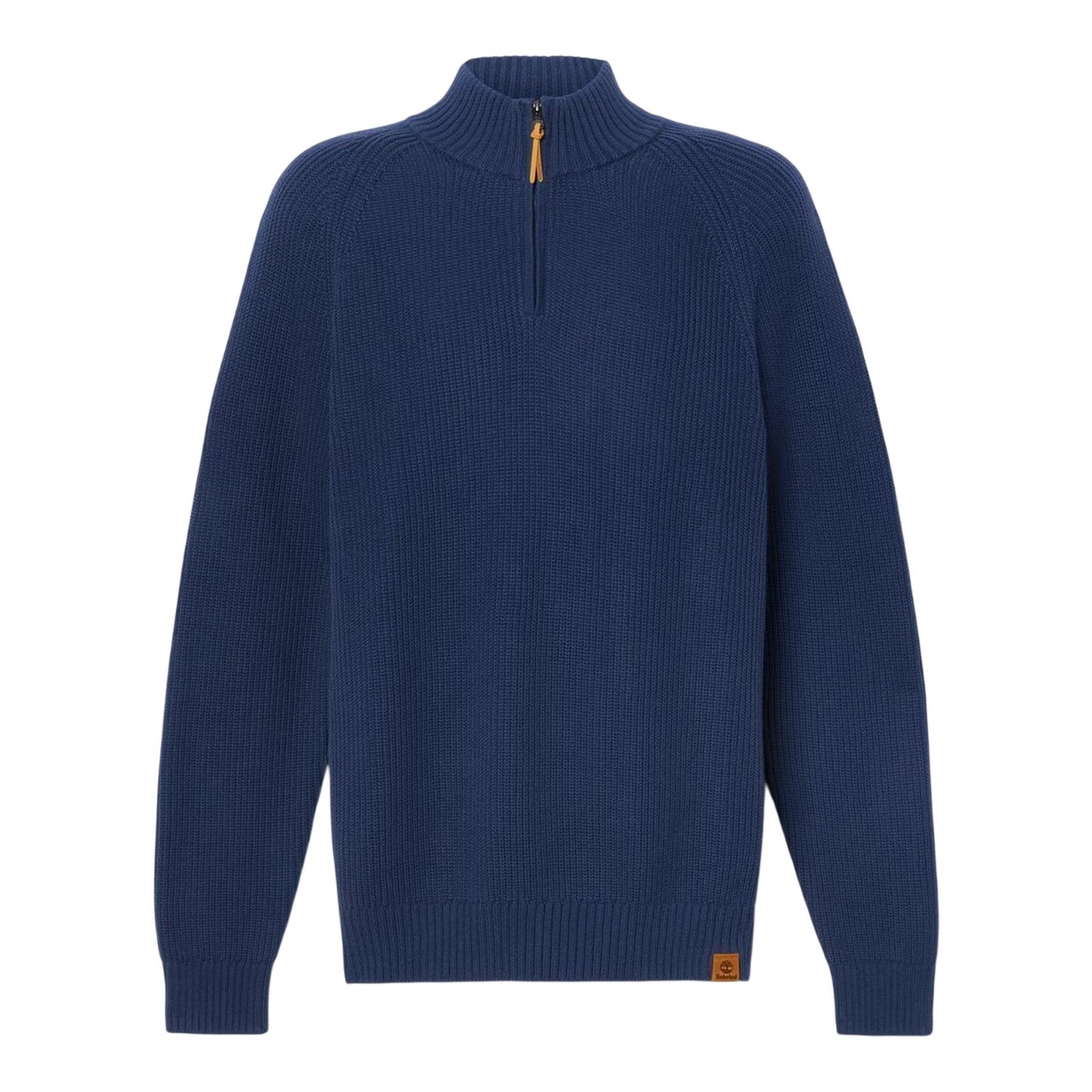 Peacoat - Front - Timberland Mens Ribbed Zip Neck Jumper