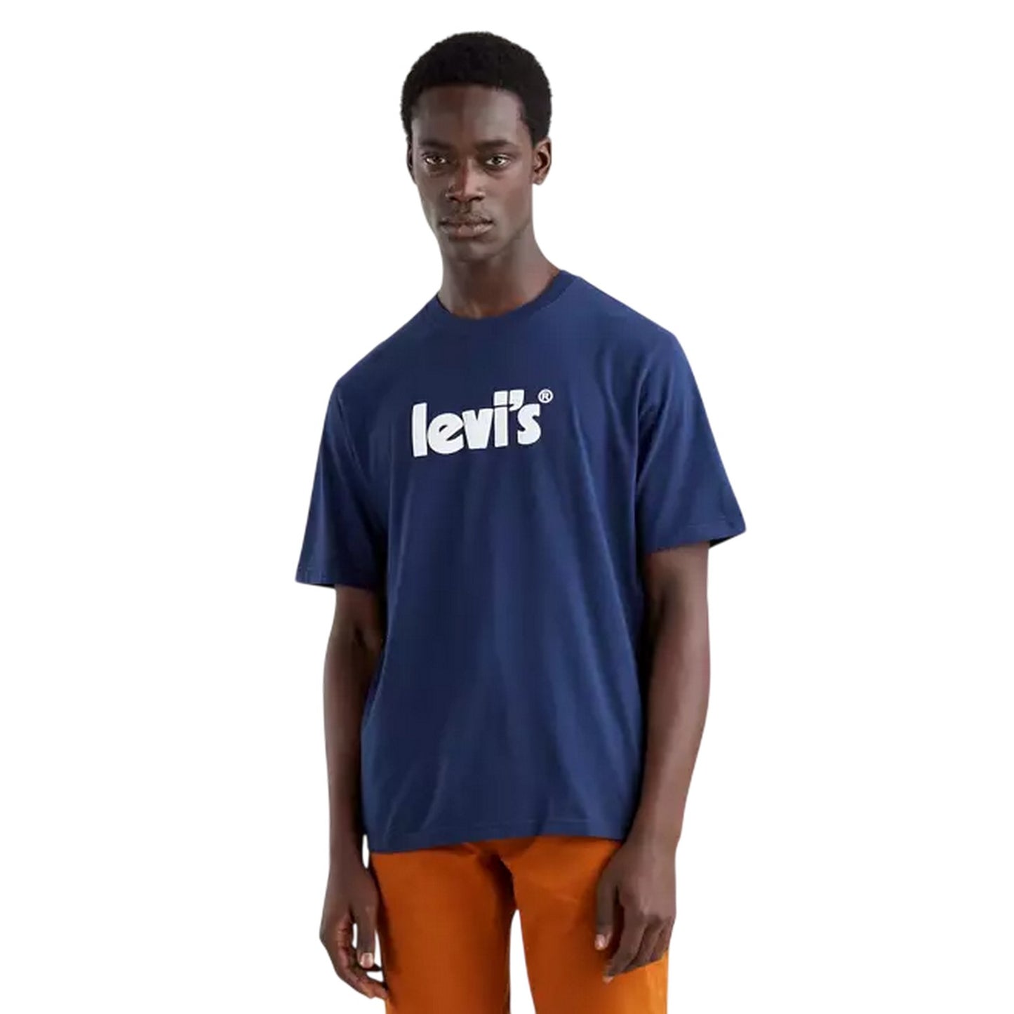 Dark Blue - Side - Levis Mens Cotton Relaxed Fit Short-Sleeved T-Shirt