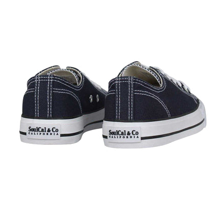 Navy - Back - SoulCal Childrens-Kids Canvas Flat Trainers