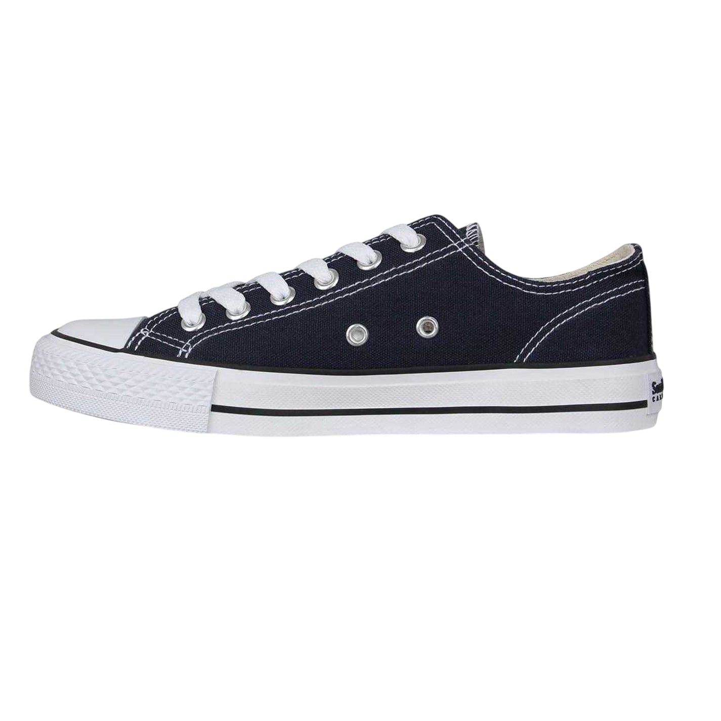 Navy - Side - SoulCal Childrens-Kids Canvas Flat Trainers