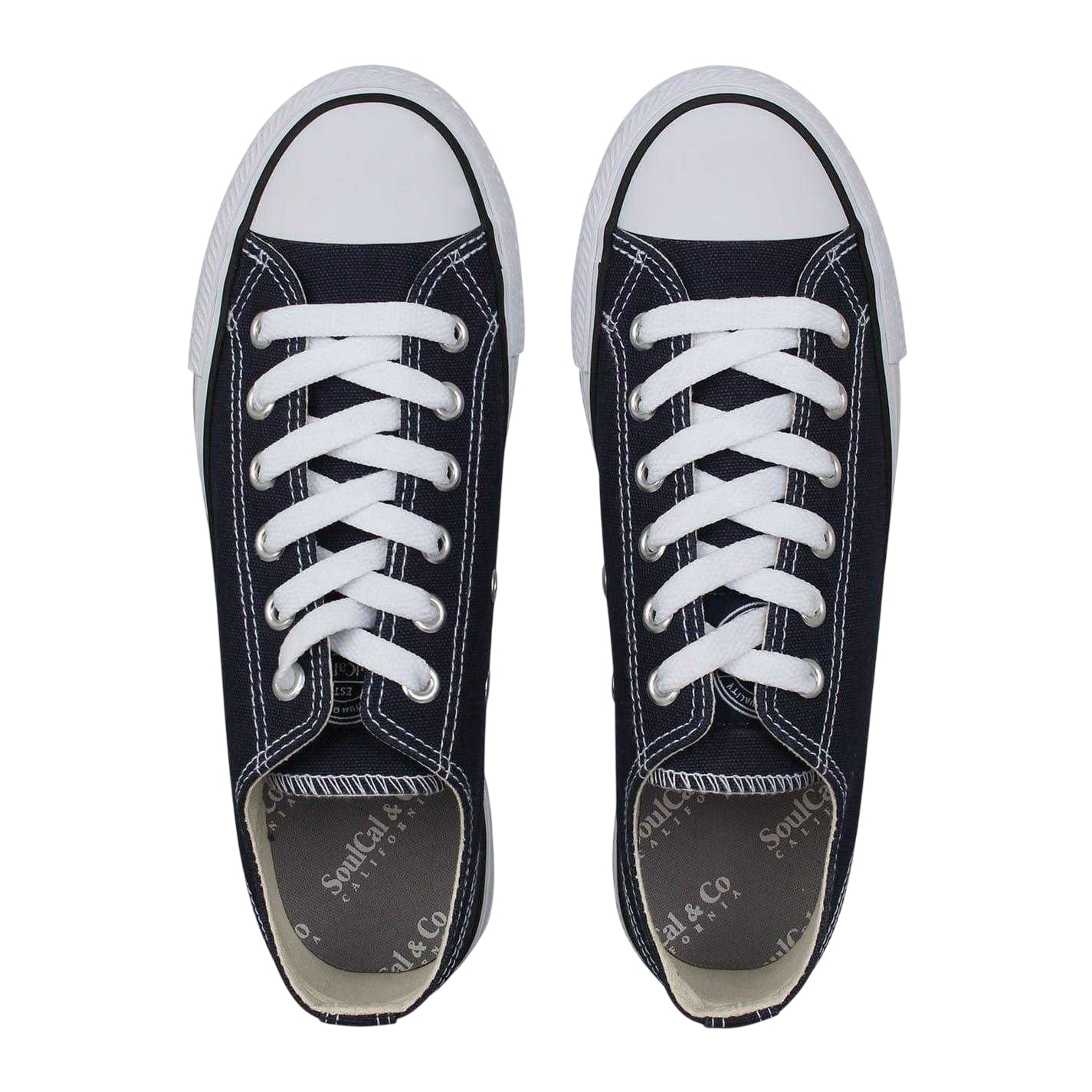 Navy - Lifestyle - SoulCal Childrens-Kids Canvas Flat Trainers