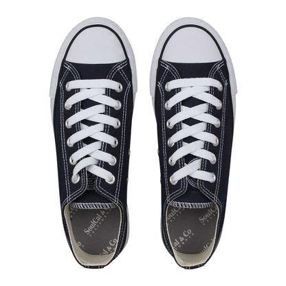 Navy - Lifestyle - SoulCal Childrens-Kids Canvas Flat Trainers