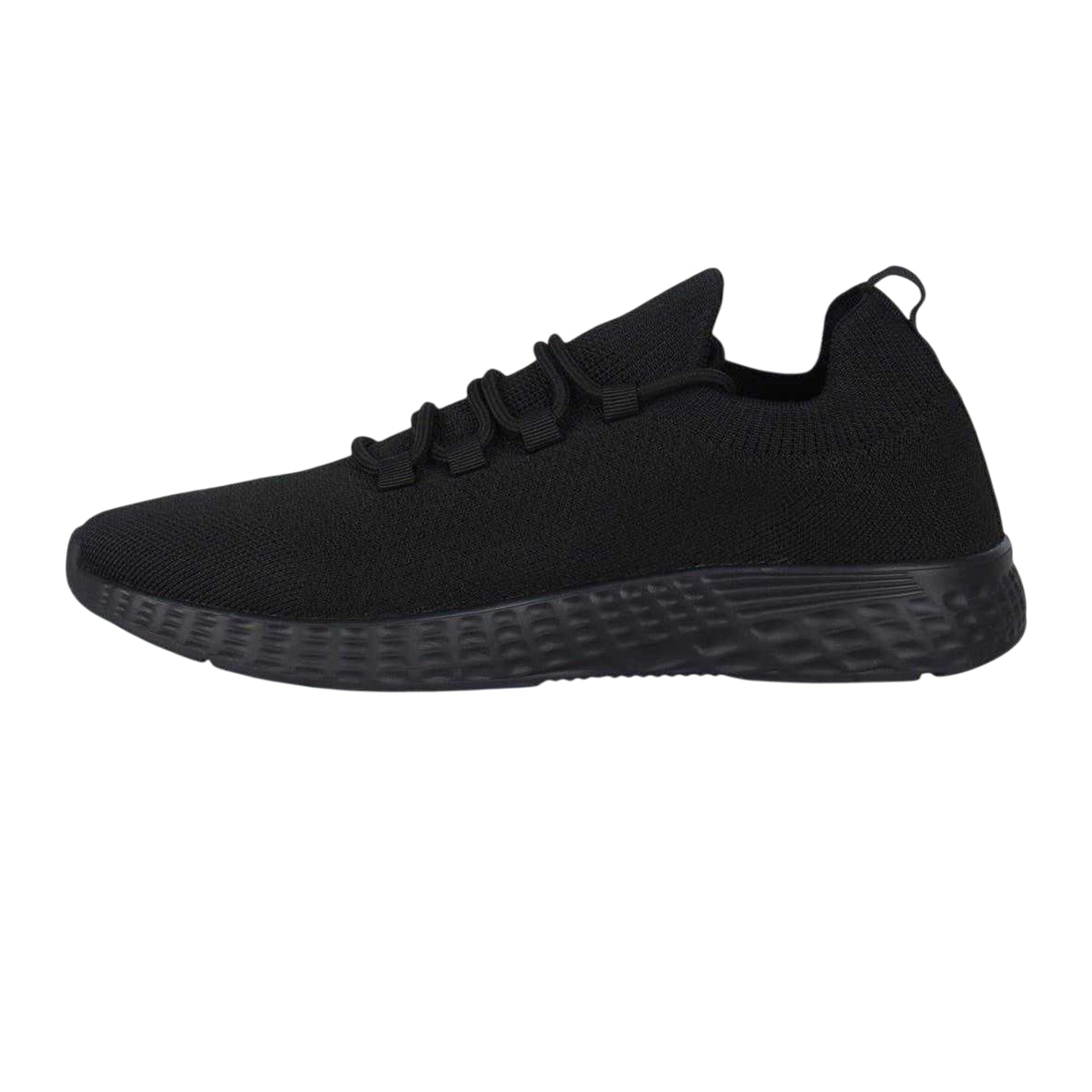 Black - Side - Fabric Mens Santo Running Trainers