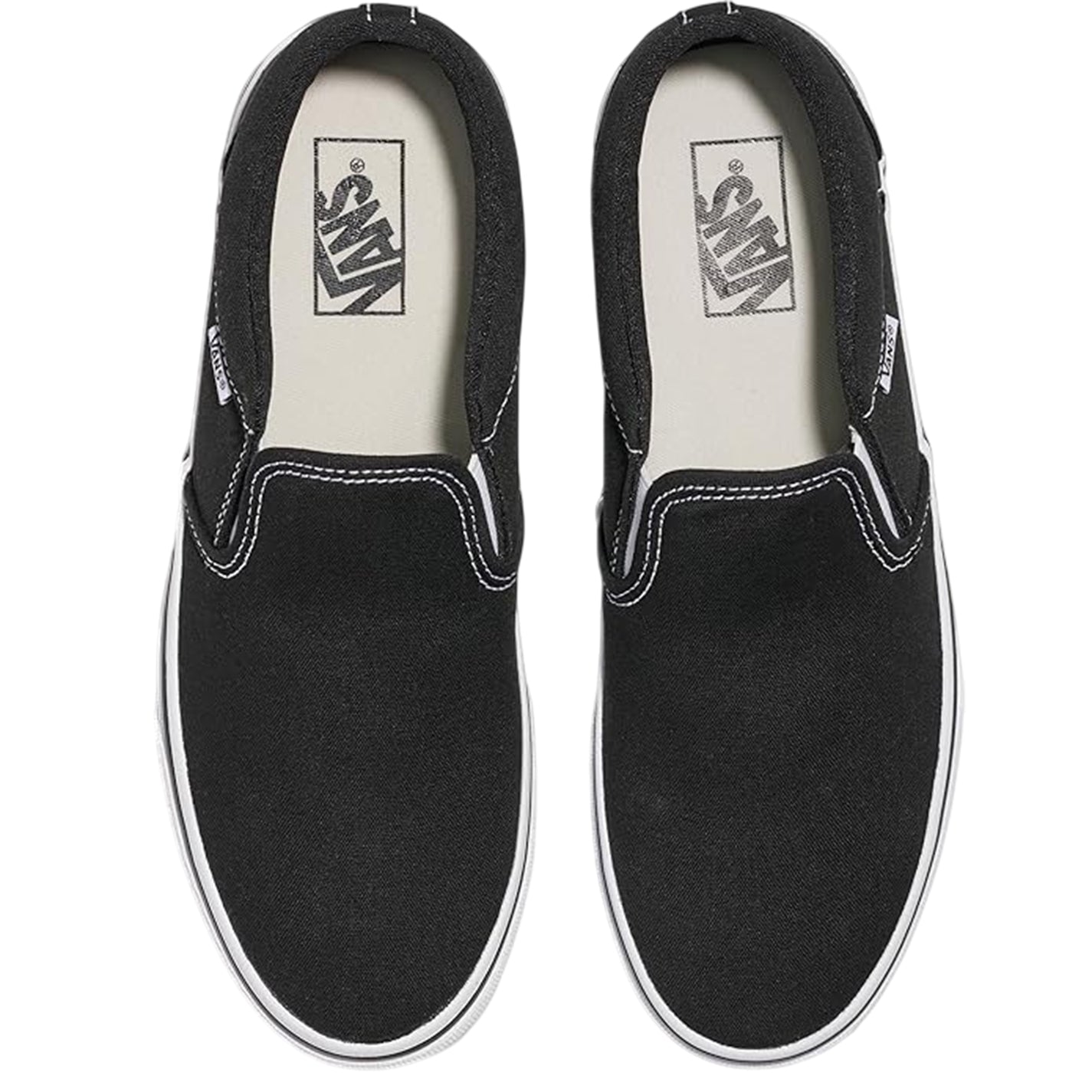 Black-White - Lifestyle - Vans Womens-Ladies Canvas Trainers