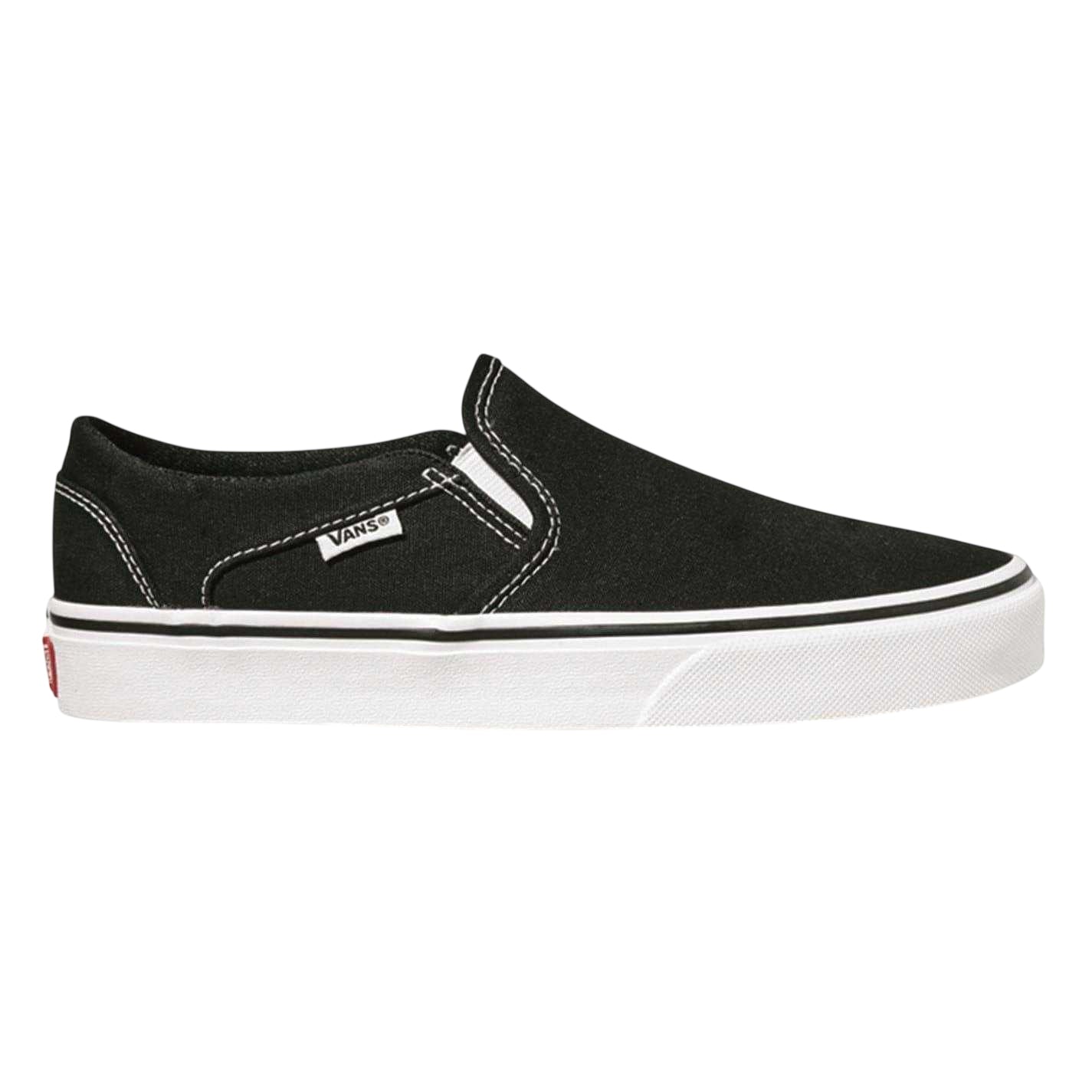 Black-White - Front - Vans Womens-Ladies Canvas Trainers