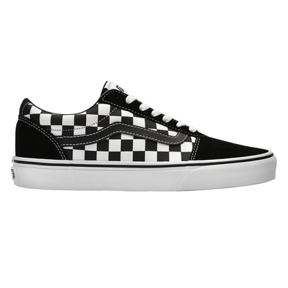 Black-White - Front - Vans Womens-Ladies Ward Checkered Suede Trainers