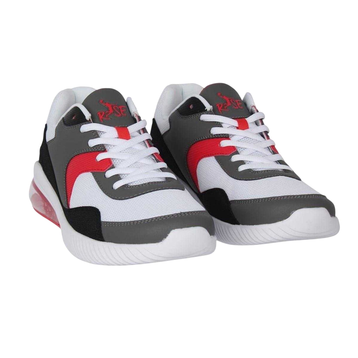 White-Red - Lifestyle - Rise Mens Air Cushioned Basketball Shoes