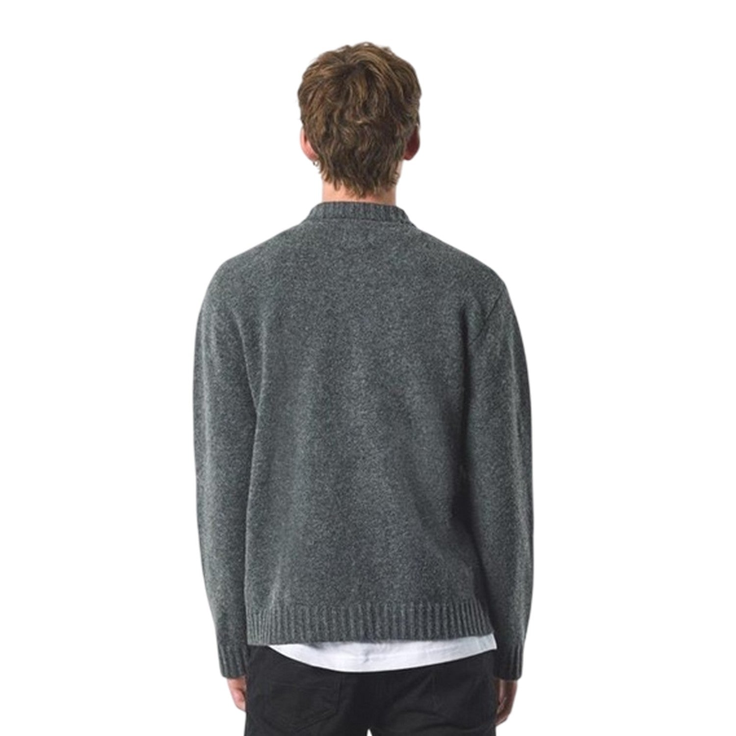 Grey - Back - Pretty Green Mens Whittaker Collared Cardigan