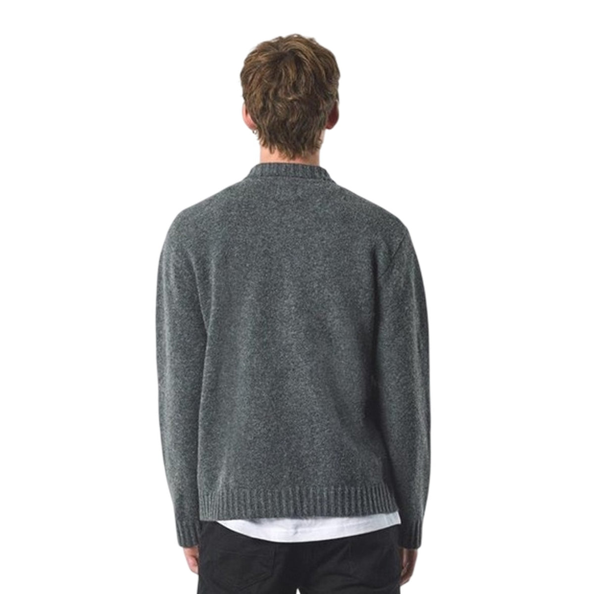 Grey - Back - Pretty Green Mens Whittaker Collared Cardigan