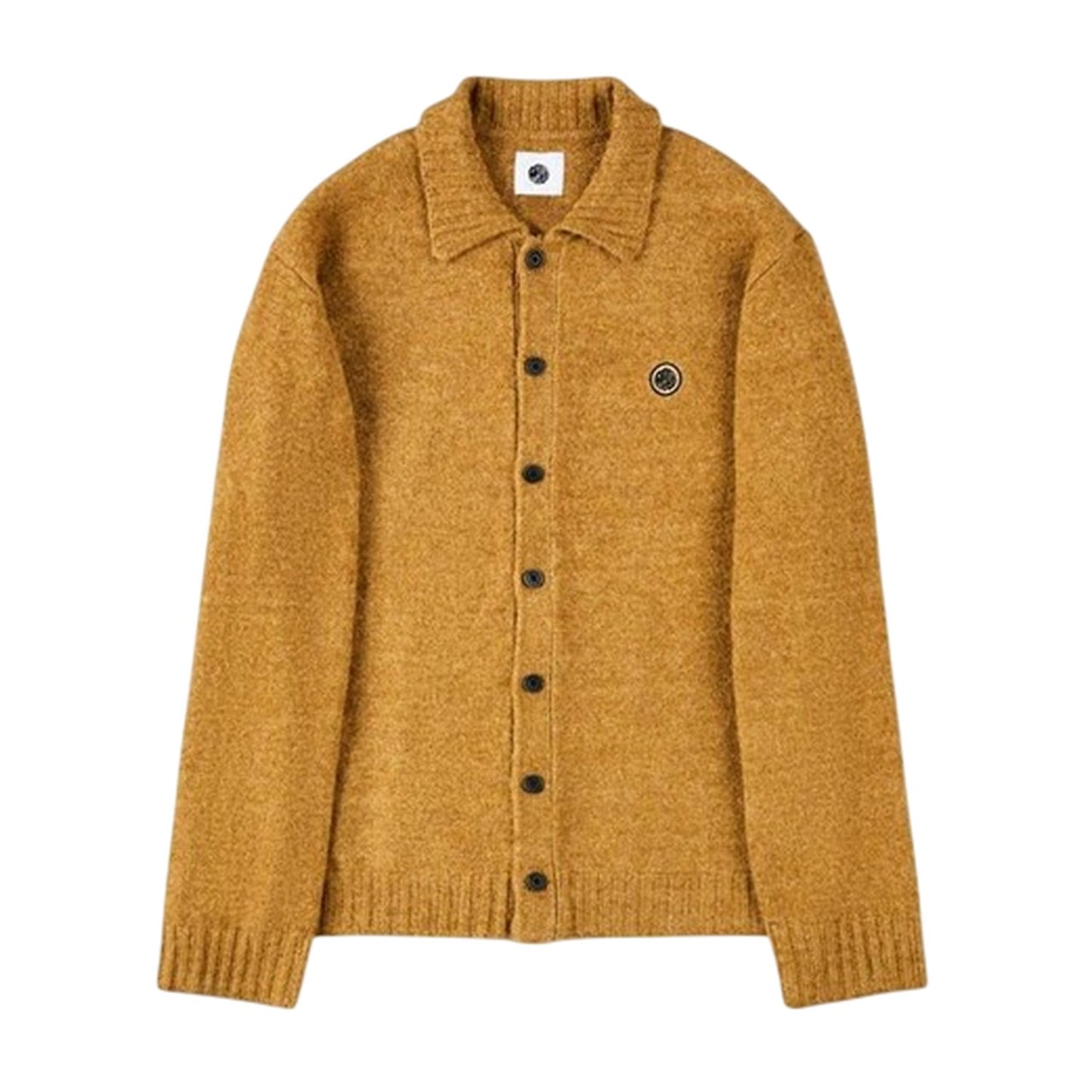 Tan - Front - Pretty Green Mens Whittaker Collared Cardigan