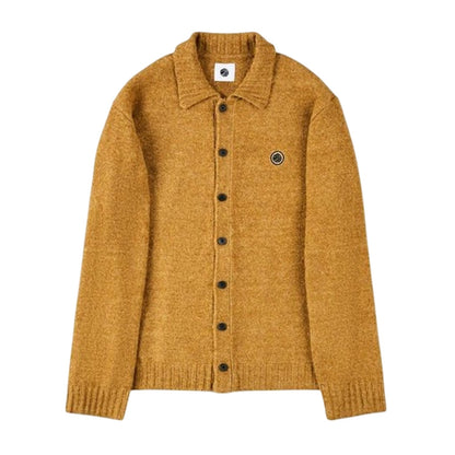 Tan - Front - Pretty Green Mens Whittaker Collared Cardigan