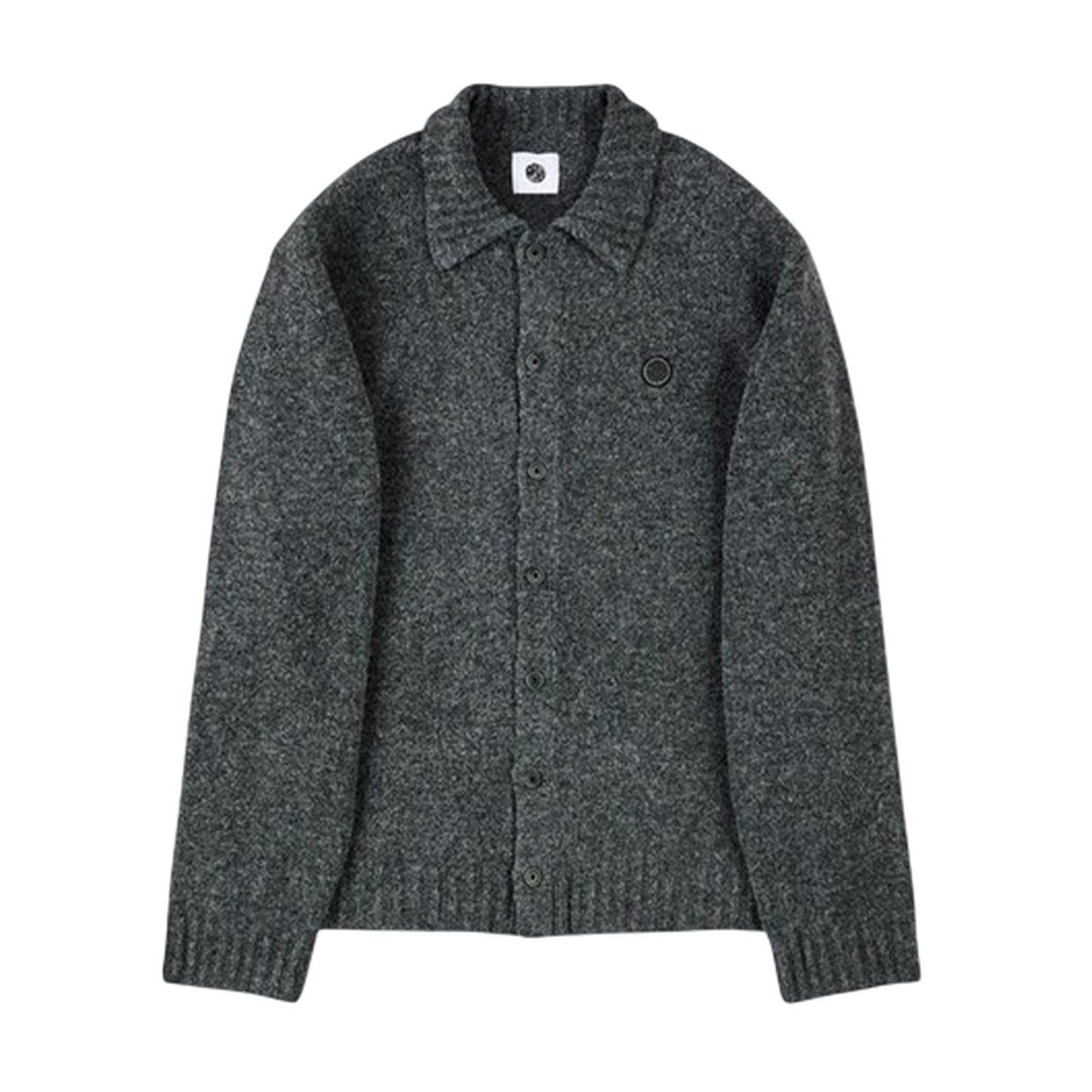 Grey - Front - Pretty Green Mens Whittaker Collared Cardigan