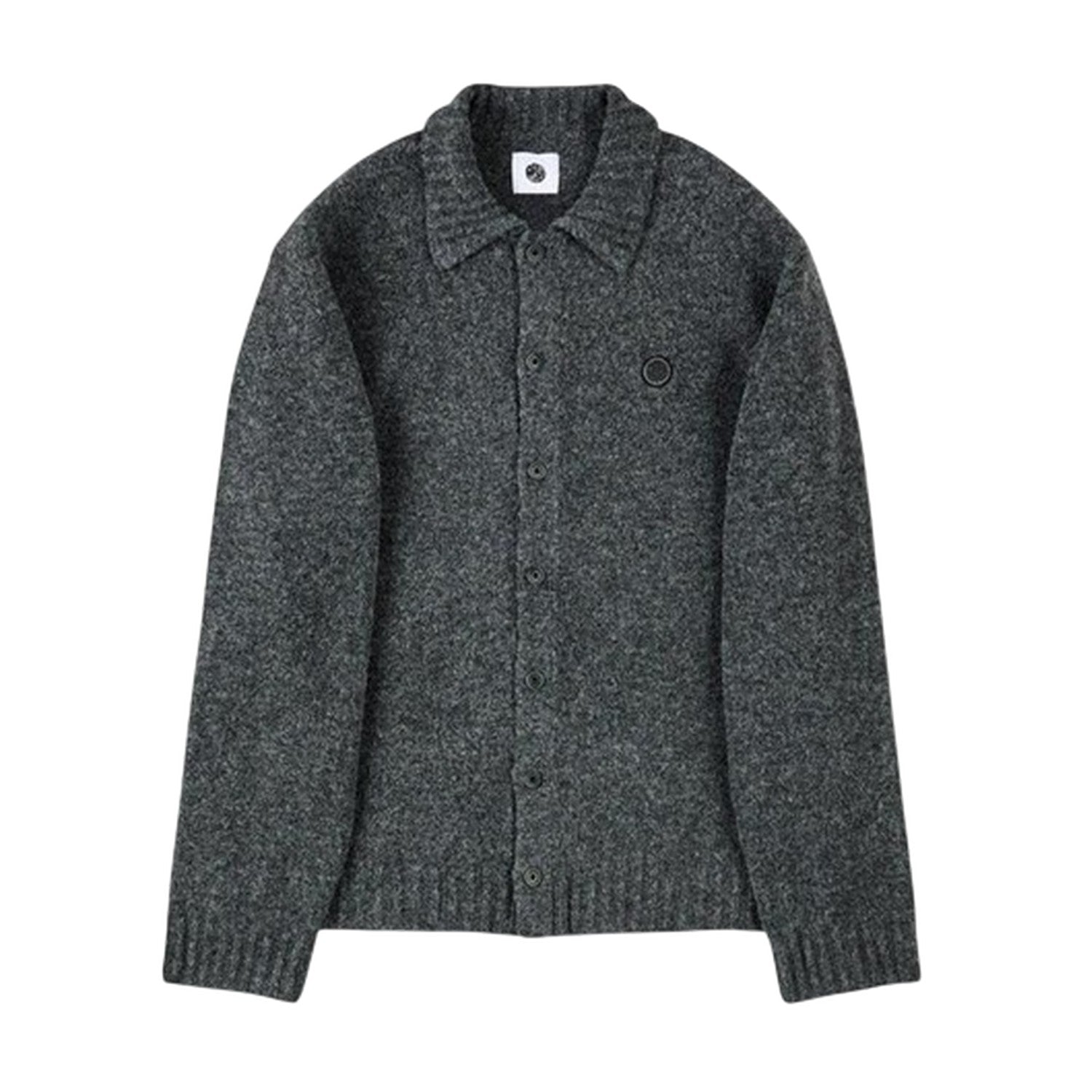 Grey - Front - Pretty Green Mens Whittaker Collared Cardigan
